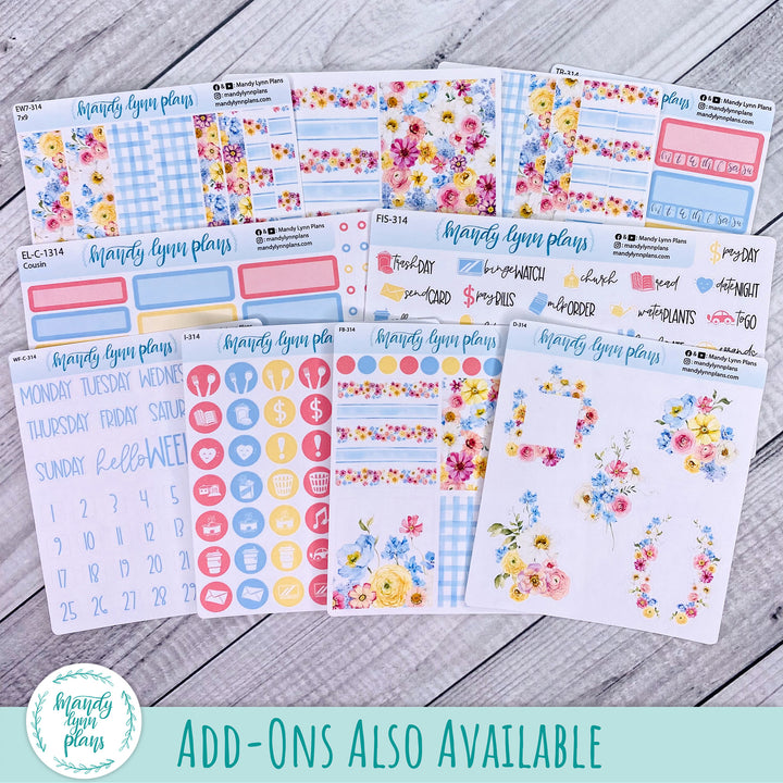 A5, B6, N1 & N2 Common Planner Weekly Kit || Picnic Bouquet || 314