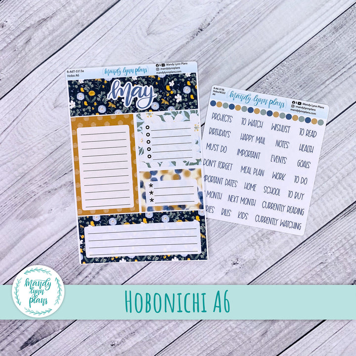 May A6 Hobonichi Dashboard || Wildflower Darling || R-A6T-3313