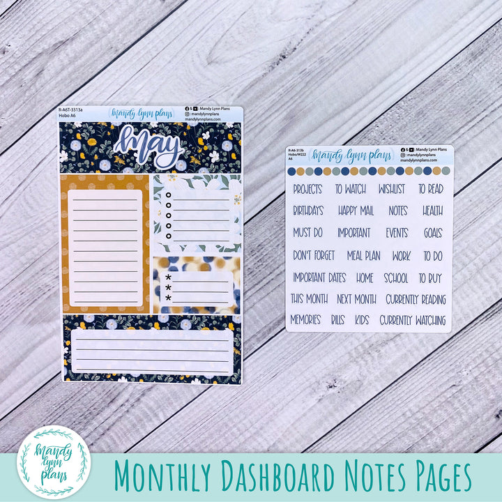 May A6 Hobonichi Dashboard || Wildflower Darling || R-A6T-3313