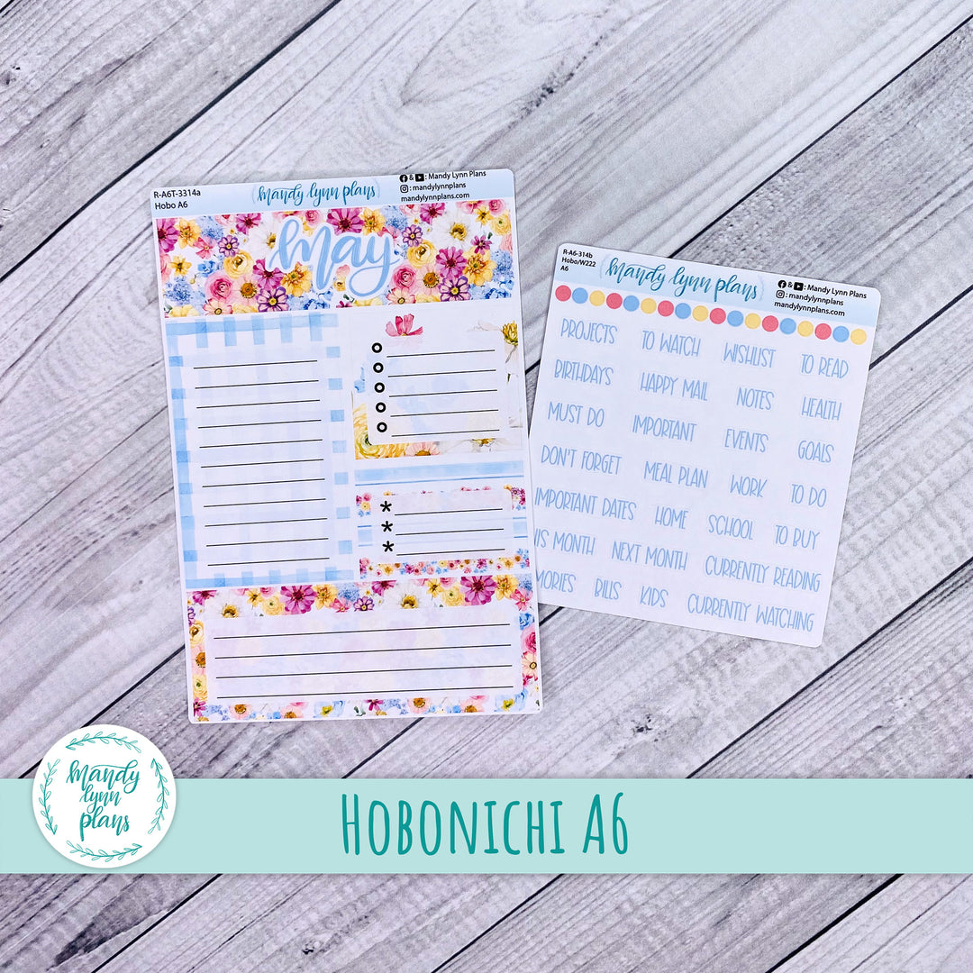 May A6 Hobonichi Dashboard || Picnic Bouquet || R-A6T-3314