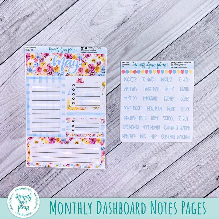 May A6 Hobonichi Dashboard || Picnic Bouquet || R-A6T-3314