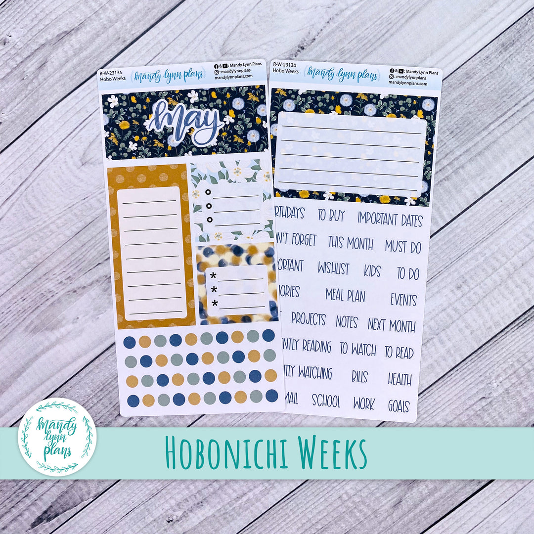 May Hobonichi Weeks Dashboard || Wildflower Darling || R-W-2313