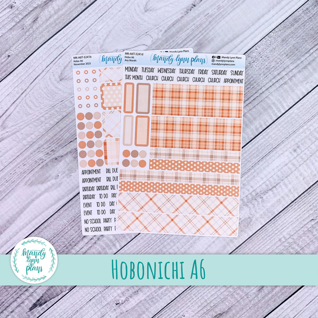 Any Month Hobonichi A6 Monthly Kit || Pumpkin Plaid || MK-A6T-3241