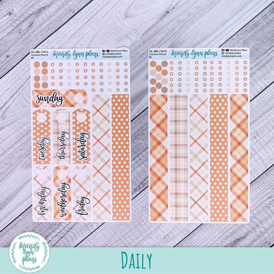 B6 Common Planner Daily Kit || Pumpkin Plaid || DL-SB6-7241