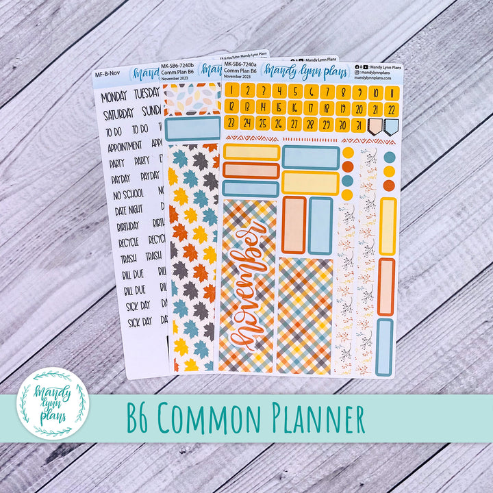 November 2023 B6 Common Planner Monthly Kit || Crisp Autumn || MK-SB6-7240