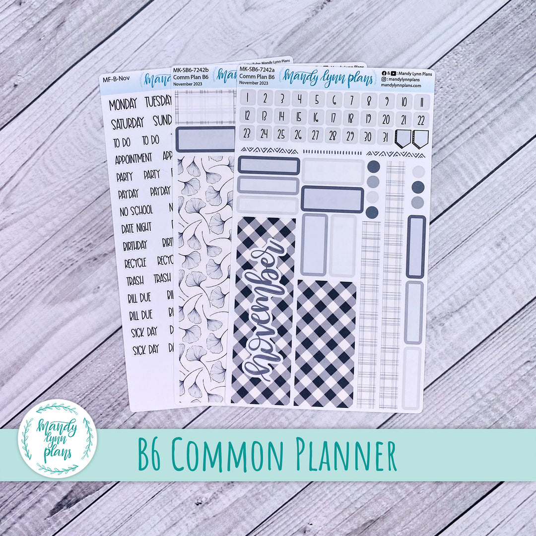 November 2023 B6 Common Planner Monthly Kit || Simplicity in Bloom || MK-SB6-7242