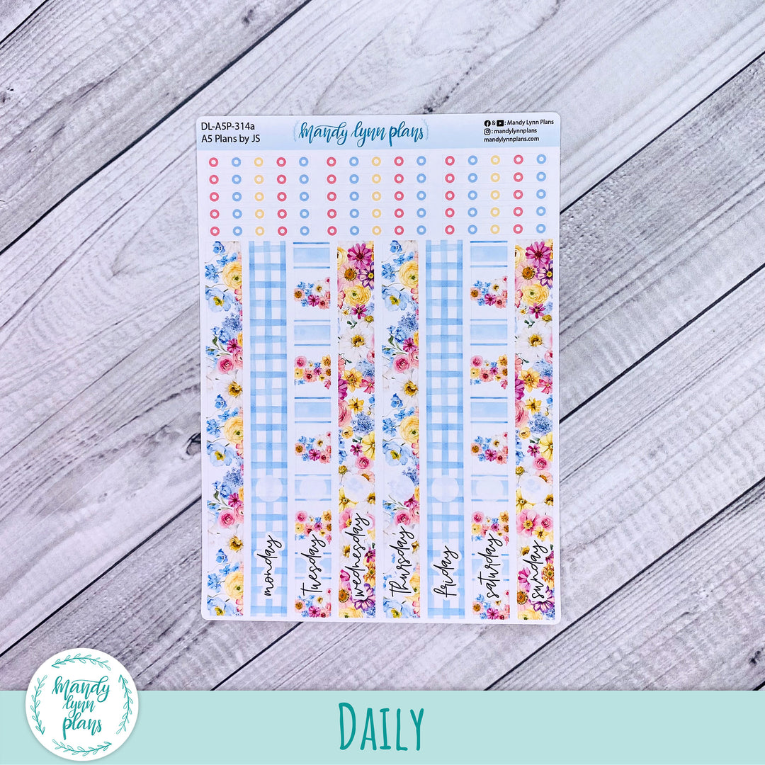 A5 Plans by Just Scribble Daily Kit || Picnic Bouquet || DL-A5P-314