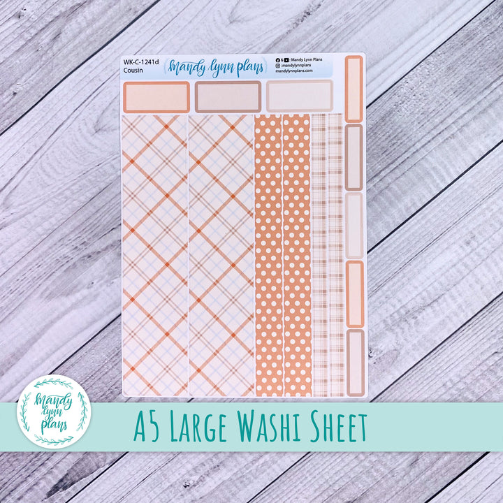 Pumpkin Plaid Large Washi Sheet || WK-C-1241D