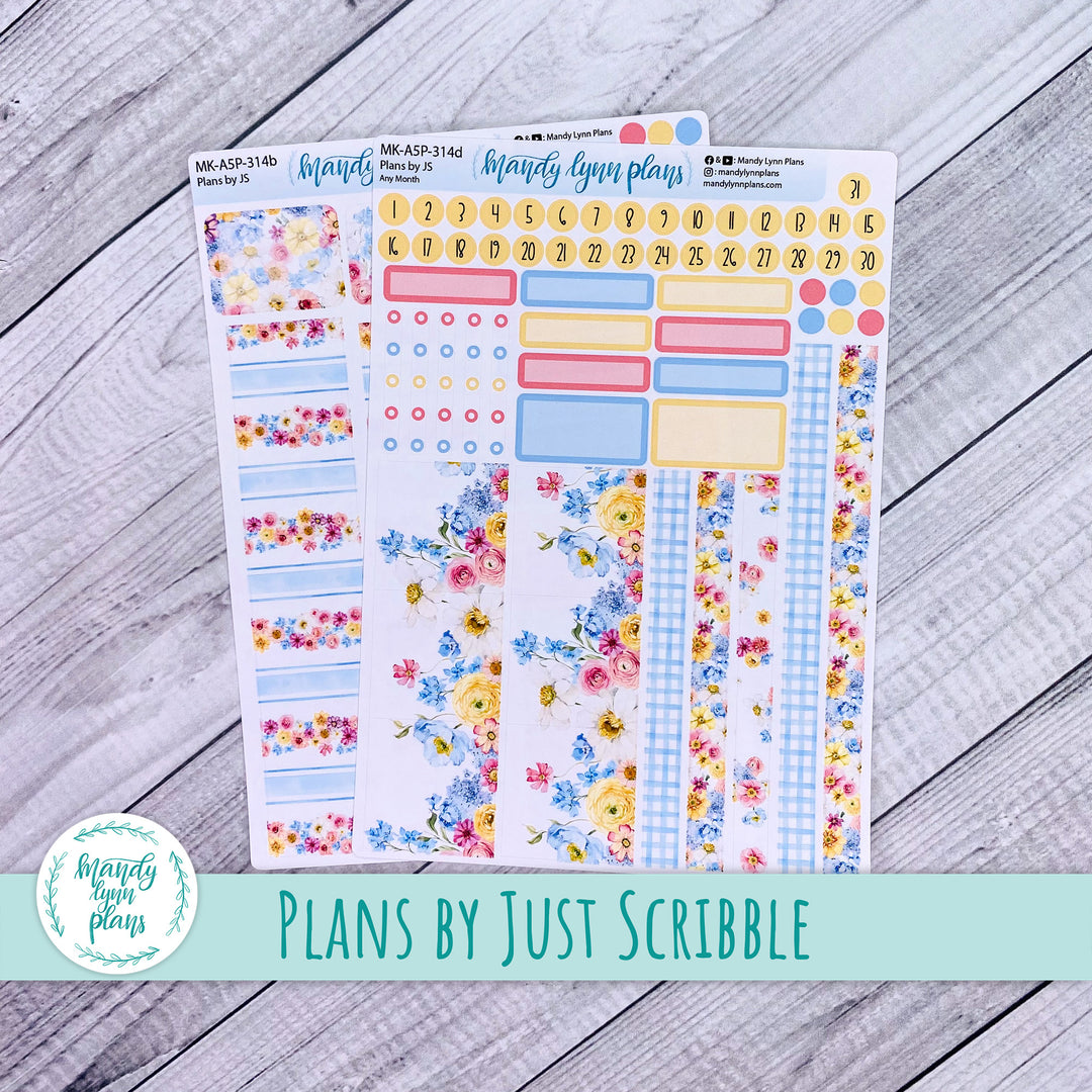 Any Month Plans by Just Scribble Monthly Kit || Picnic Bouquet || MK-A5P-314