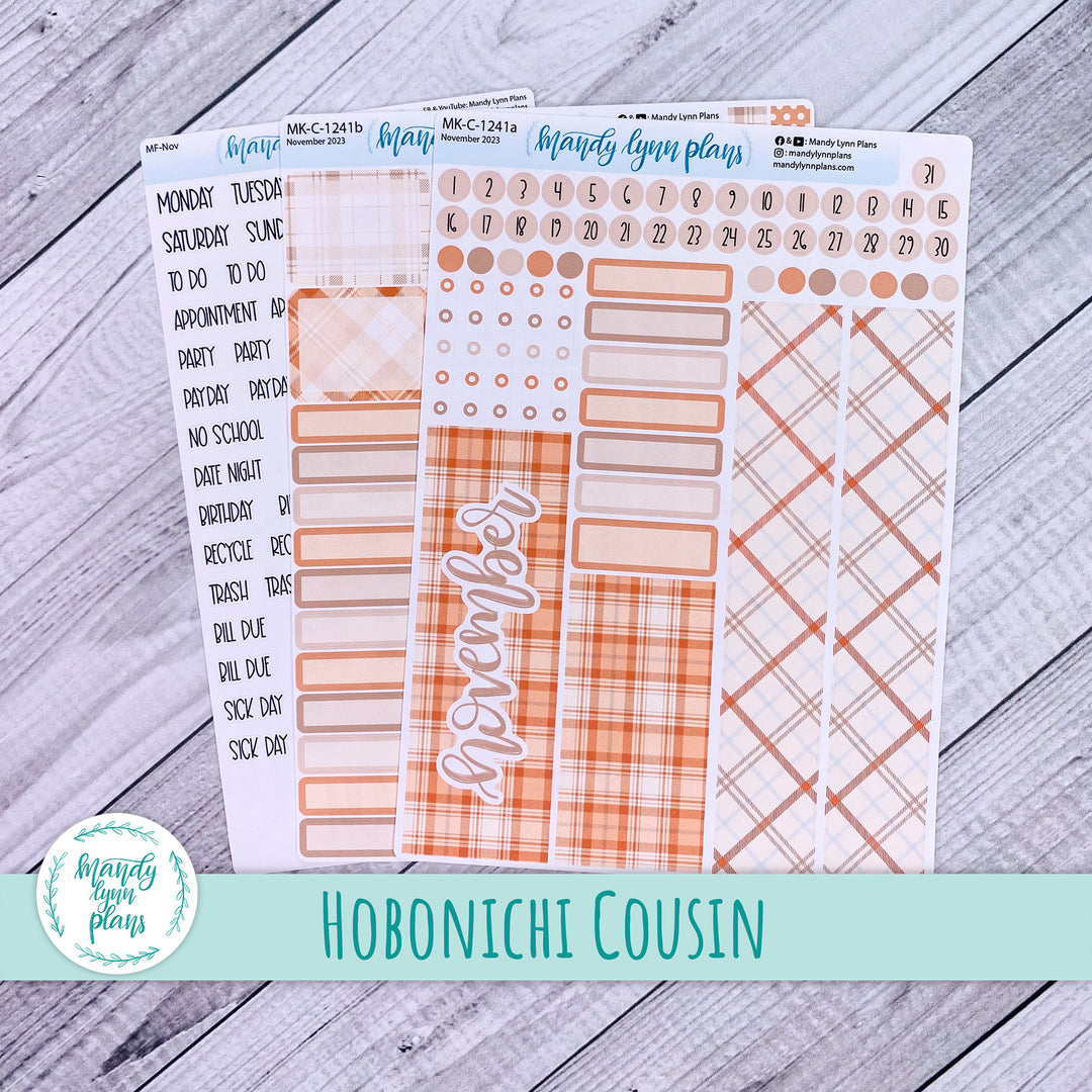 Hobonichi Cousin November 2023 Monthly || Pumpkin Plaid || MK-C-1241