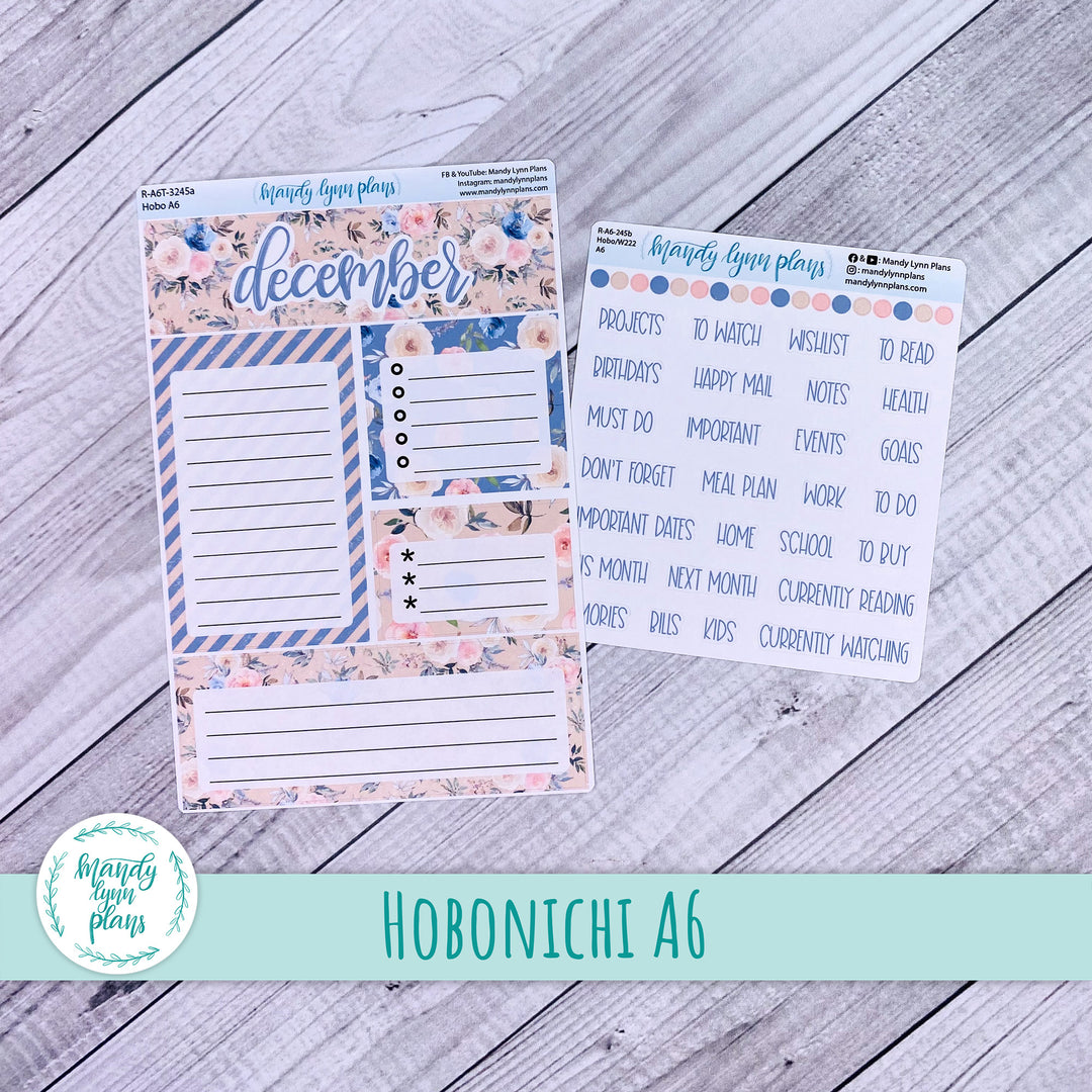 December A6 Hobonichi Dashboard || Winter Garden || R-A6T-3245