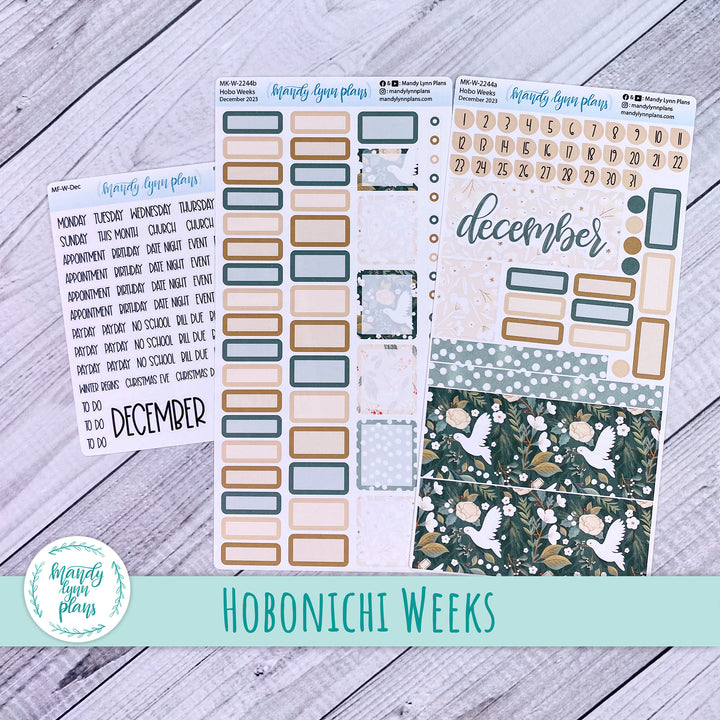 Hobonichi Weeks December 2023 Monthly Kit || Winter Doves || MK-W-2244