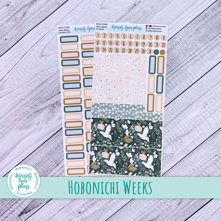 Any Month Hobonichi Weeks Monthly Kit || Winter Doves || MK-W-2244