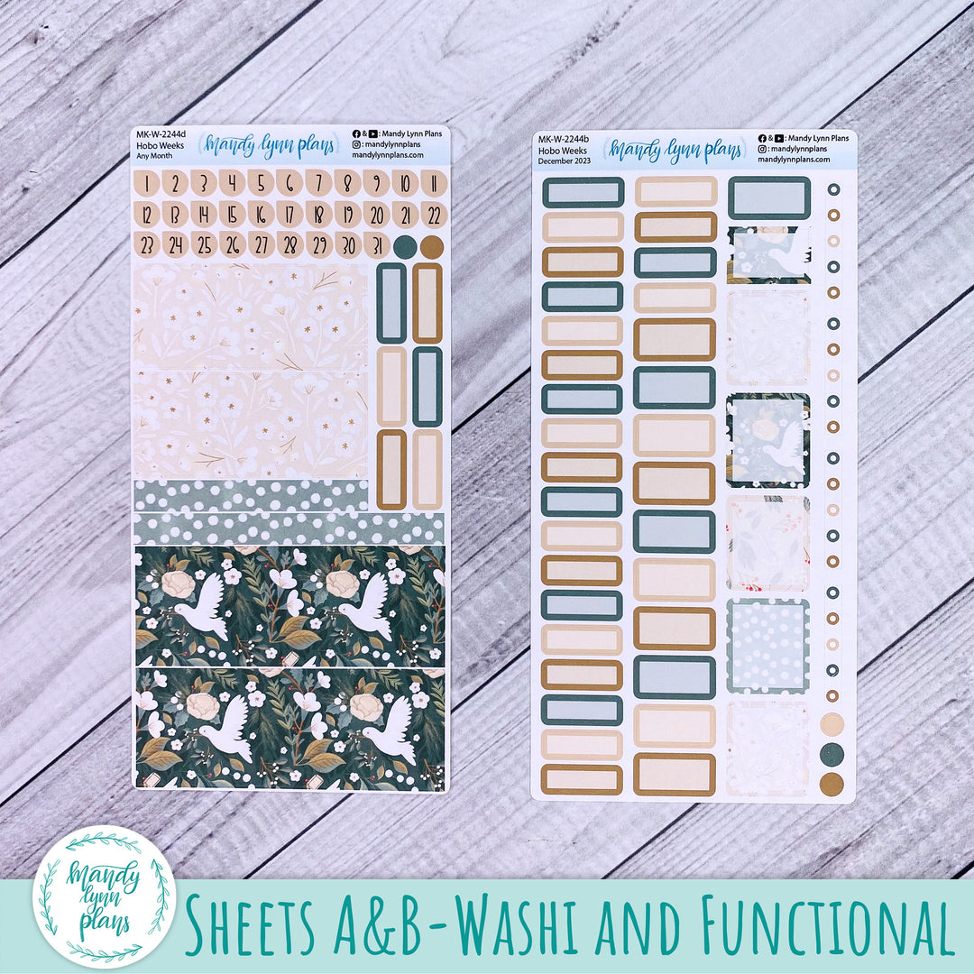 Any Month Hobonichi Weeks Monthly Kit || Winter Doves || MK-W-2244