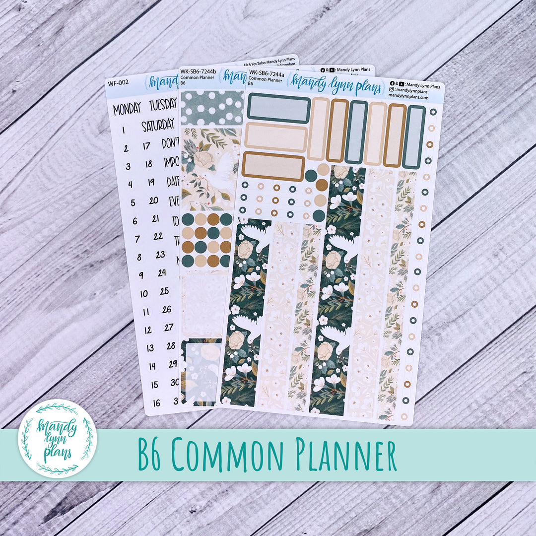 B6 Common Planner Weekly Kit || Winter Doves || WK-SB6-7244