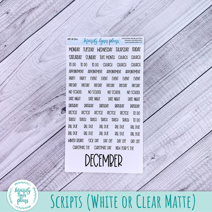 December 2023 B6 Common Planner Monthly Kit || Winter Garden || MK-SB6-7245