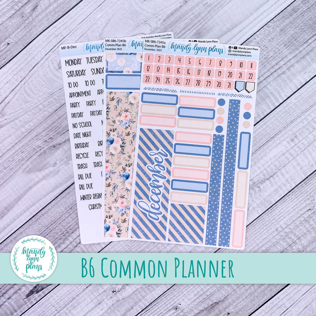 December 2023 B6 Common Planner Monthly Kit || Winter Garden || MK-SB6-7245