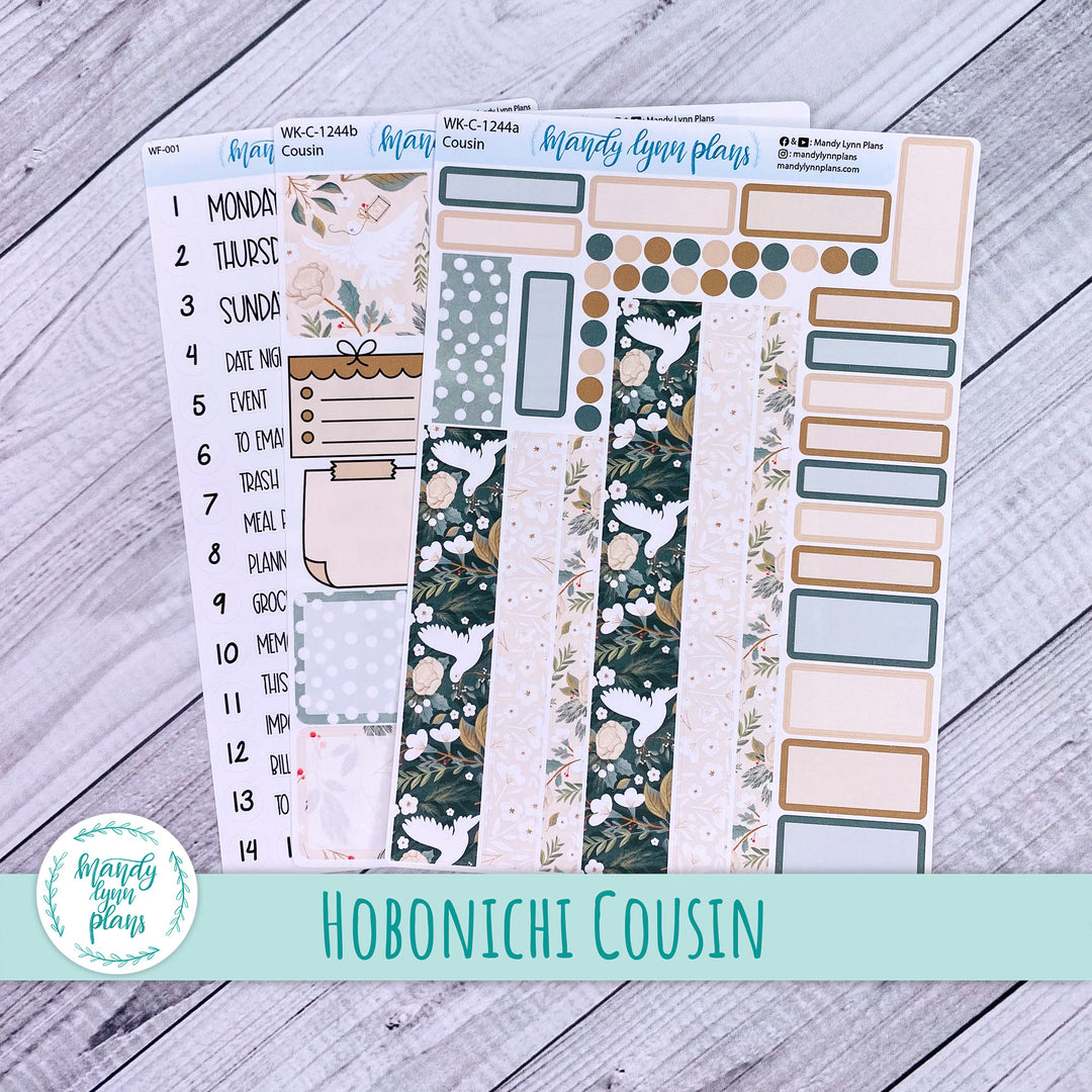 Hobonichi Cousin Weekly Kit || Winter Doves || WK-C-1244
