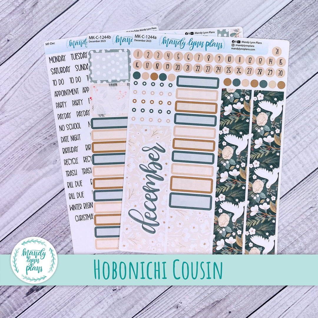 Hobonichi Cousin December 2023 Monthly || Winter Doves || MK-C-1244