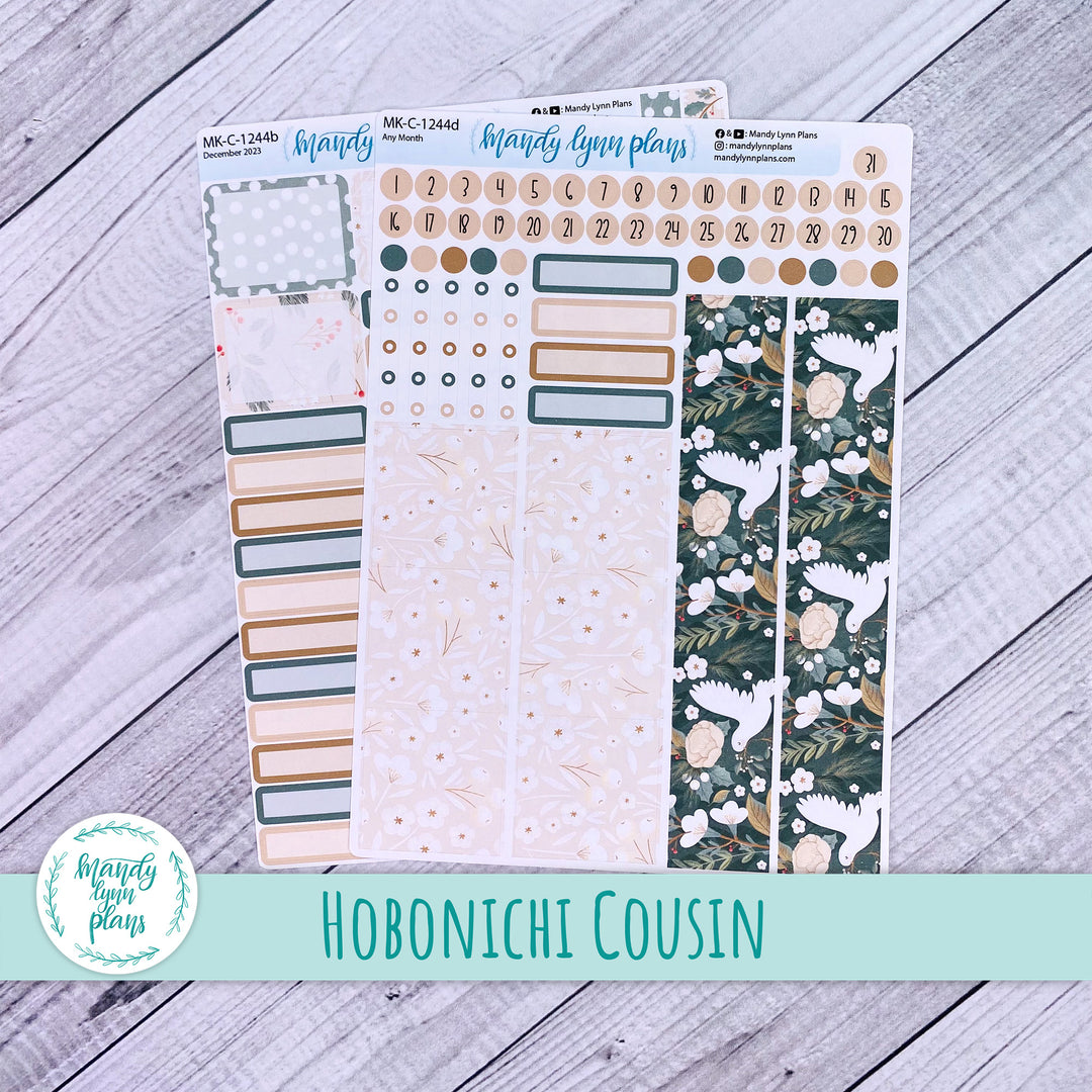 Any Month Hobonichi Cousin Monthly Kit || Winter Doves || MK-C-1244