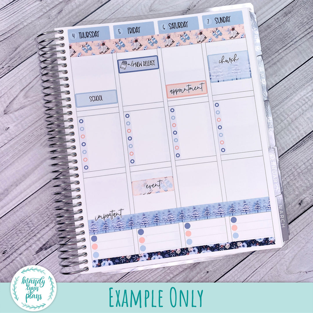 Standard Vertical Weekly Kit || Peach and Blue Watercolor || WK-SV-258