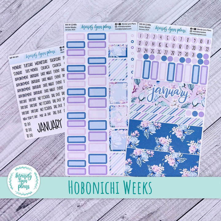 Hobonichi Weeks January 2024 Monthly Kit || Romantic Floral || MK-W-2248
