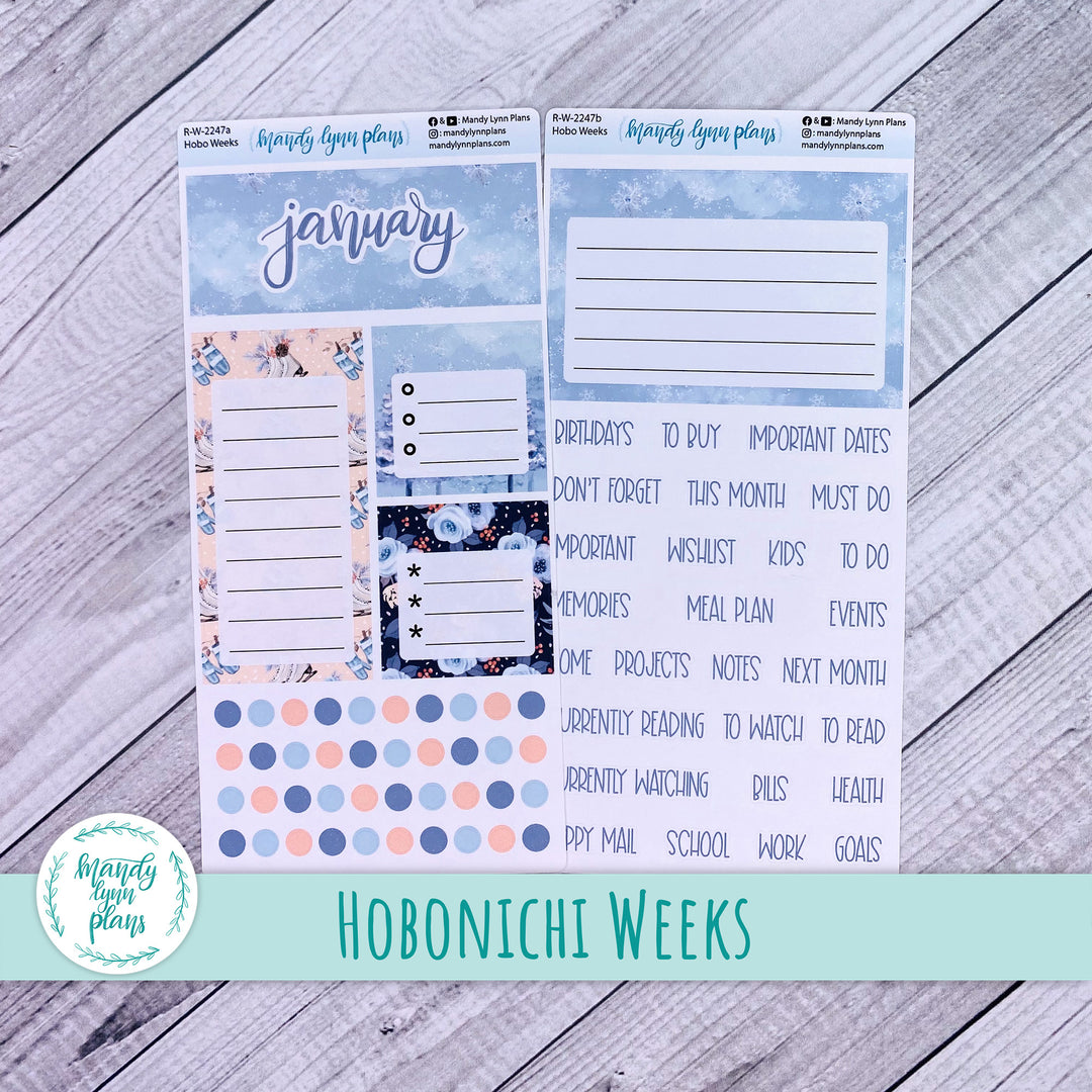 January Hobonichi Weeks Dashboard || Cozy Winter || R-W-2247