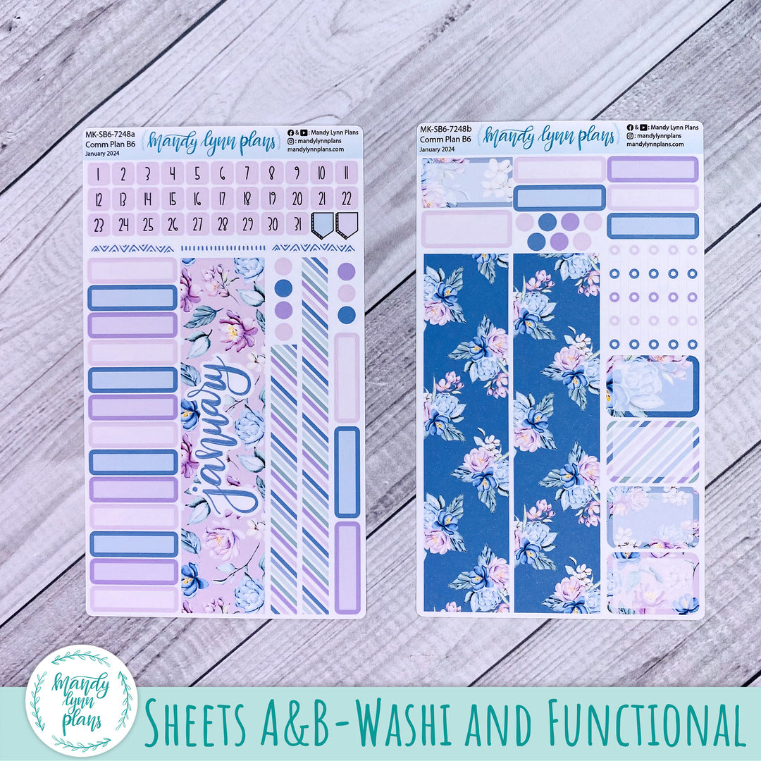 January 2024 Common Planner Monthly Kit || Romantic Floral || 248