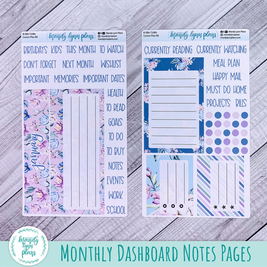 January Common Planner Dashboard || Romantic Floral || 248