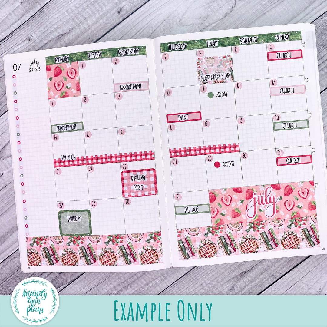 July 2025 Plans by Just Scribble Monthly || Watercolor Blooms || MK-A5P-319