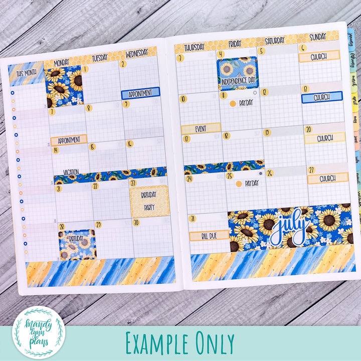 Hobonichi Cousin July 2025 Monthly || Buzzing Sunflowers || MK-C-1320