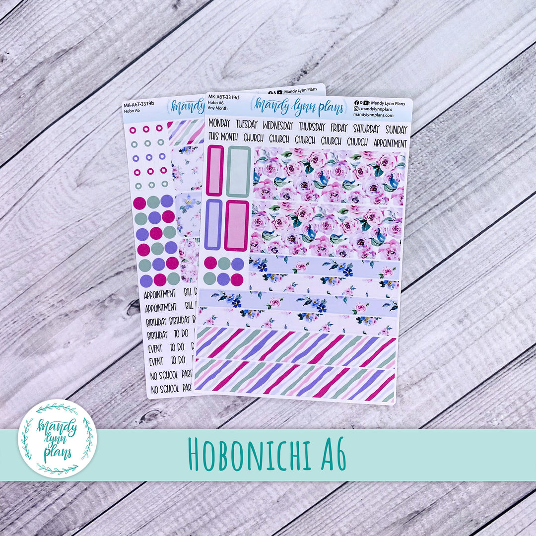 Any Month Hobonichi A6 Monthly Kit || Watercolor Blooms || MK-A6T-3319
