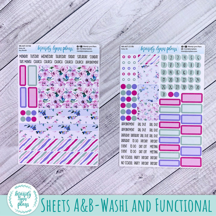 Any Month Hobonichi A6 Monthly Kit || Watercolor Blooms || MK-A6T-3319