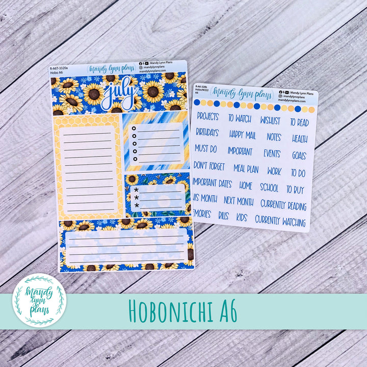 July A6 Hobonichi Dashboard || Buzzing Sunflowers || R-A6T-3320