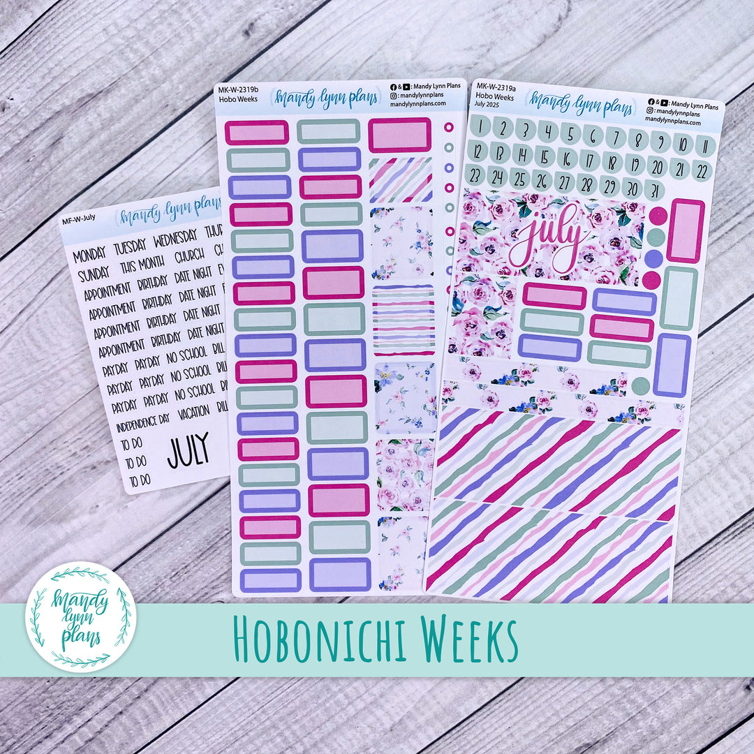 Hobonichi Weeks July 2025 Monthly Kit || Watercolor Blooms || MK-W-2319
