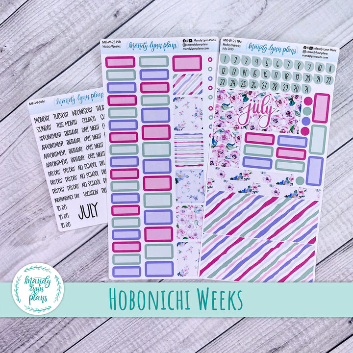 Hobonichi Weeks July 2025 Monthly Kit || Watercolor Blooms || MK-W-2319