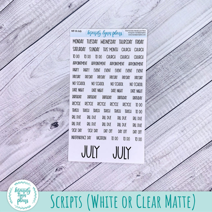 July 2025 Common Planner Monthly Kit || Watercolor Blooms || 319