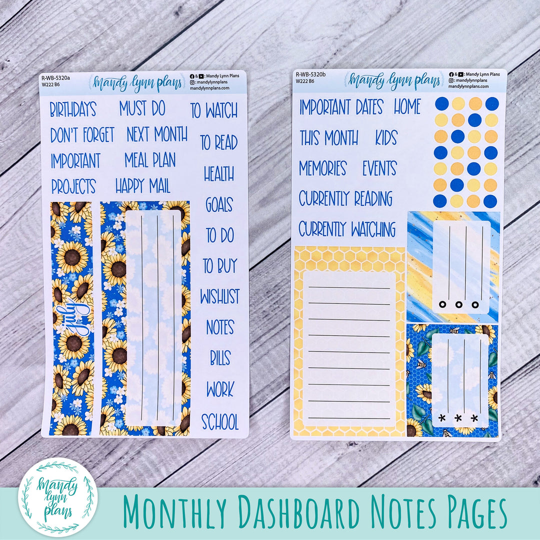 July 2025 Wonderland 222 Dashboard || Buzzing Sunflowers || 320