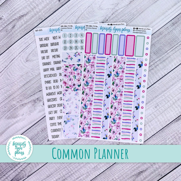 A5, B6, N1 & N2 Common Planner Weekly Kit || Watercolor Blooms || 319