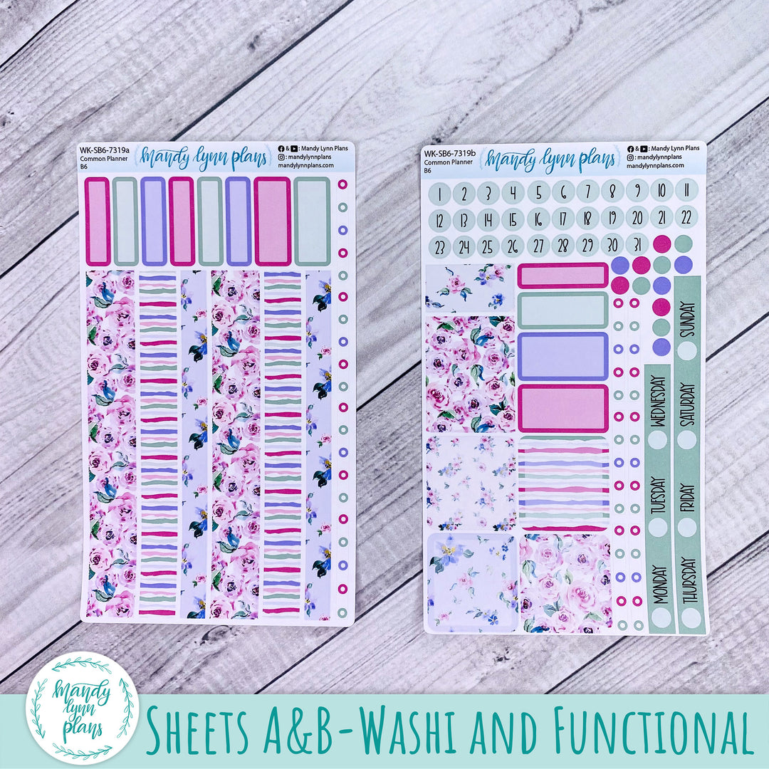 A5, B6, N1 & N2 Common Planner Weekly Kit || Watercolor Blooms || 319