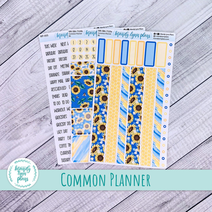 A5, B6, N1 & N2 Common Planner Weekly Kit || Buzzing Sunflowers || 320
