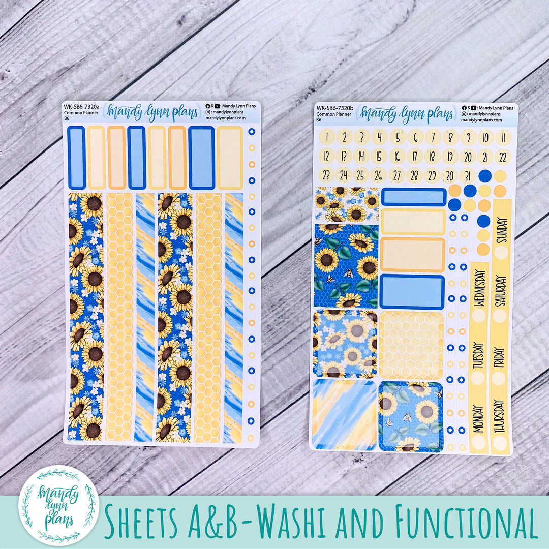 A5, B6, N1 & N2 Common Planner Weekly Kit || Buzzing Sunflowers || 320