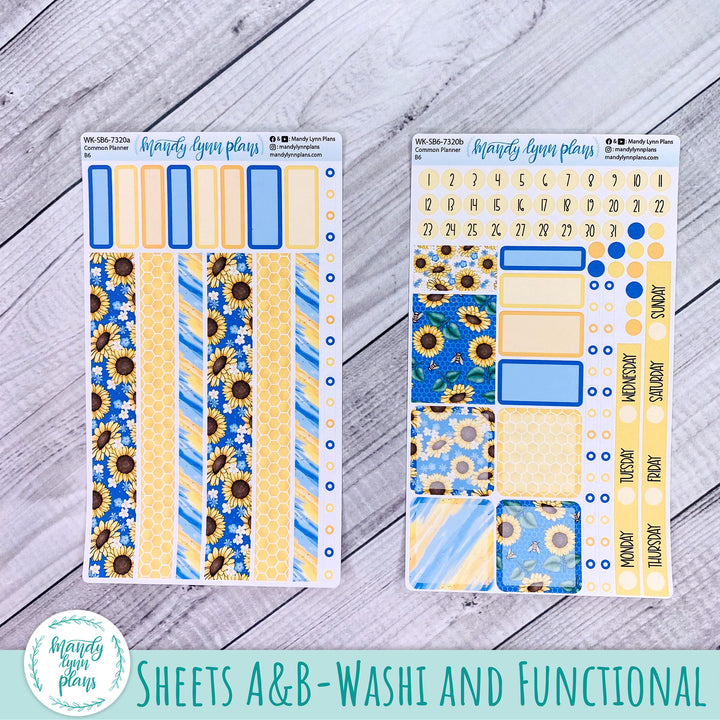 A5, B6, N1 & N2 Common Planner Weekly Kit || Buzzing Sunflowers || 320