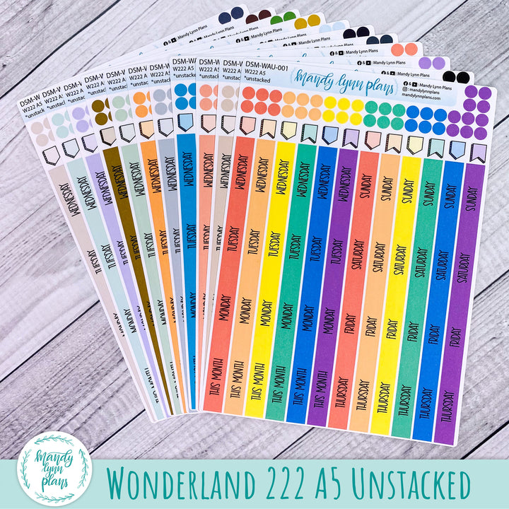 Sunday or Monday Start Wonderland 222 Monthly Day Date Cover Strips