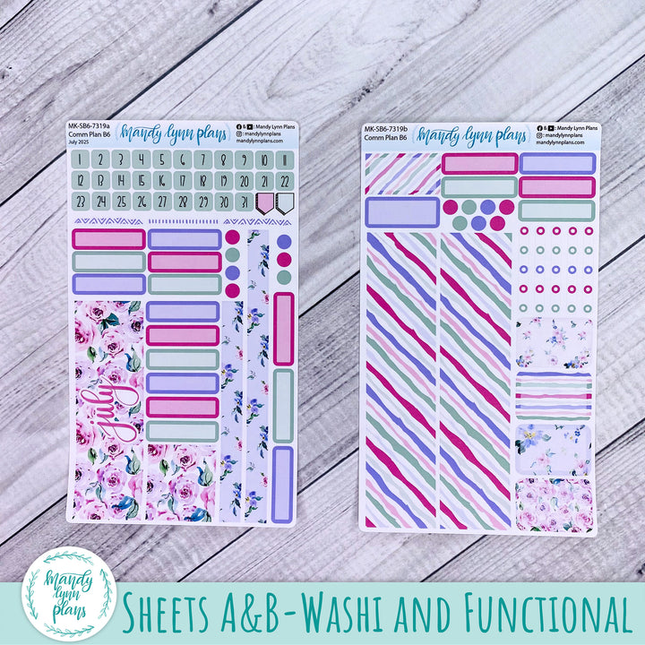 July 2025 Common Planner Monthly Kit || Watercolor Blooms || 319