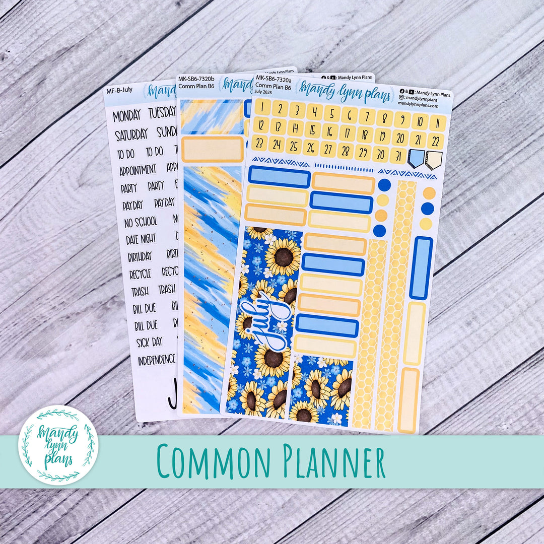 July 2025 Common Planner Monthly Kit || Buzzing Sunflowers || 320