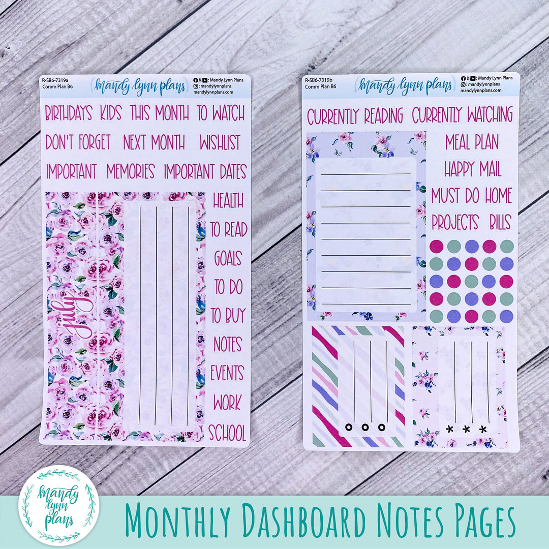 July Common Planner Dashboard || Watercolor Blooms || 319