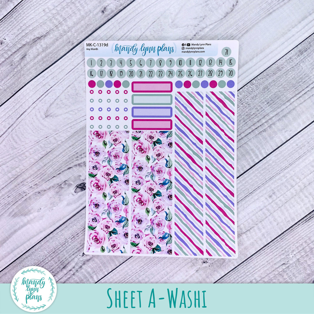 Any Month Hobonichi Cousin Monthly Kit || Watercolor Blooms || MK-C-1319