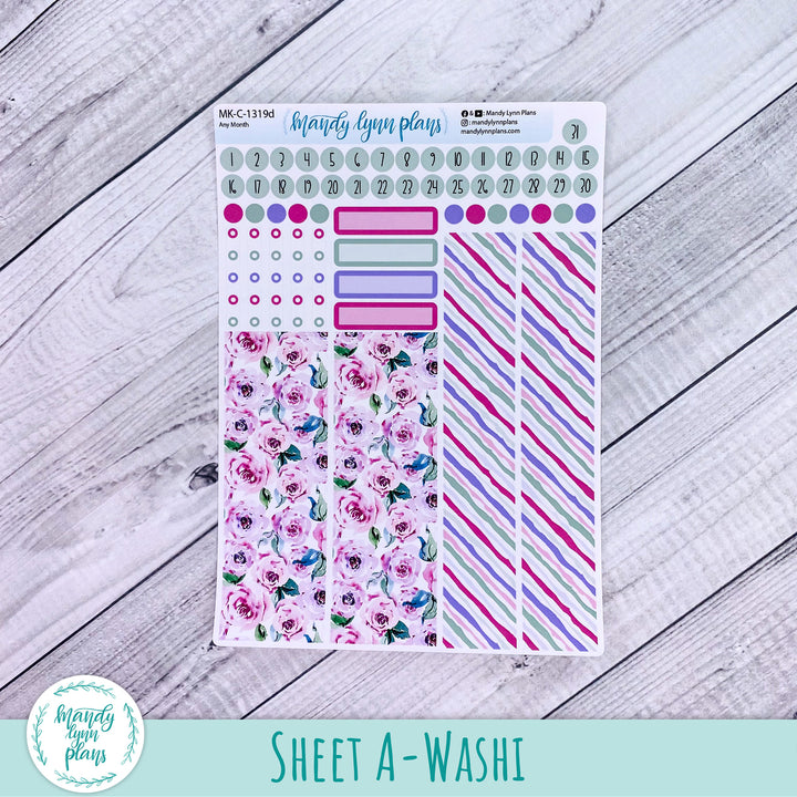Any Month Hobonichi Cousin Monthly Kit || Watercolor Blooms || MK-C-1319