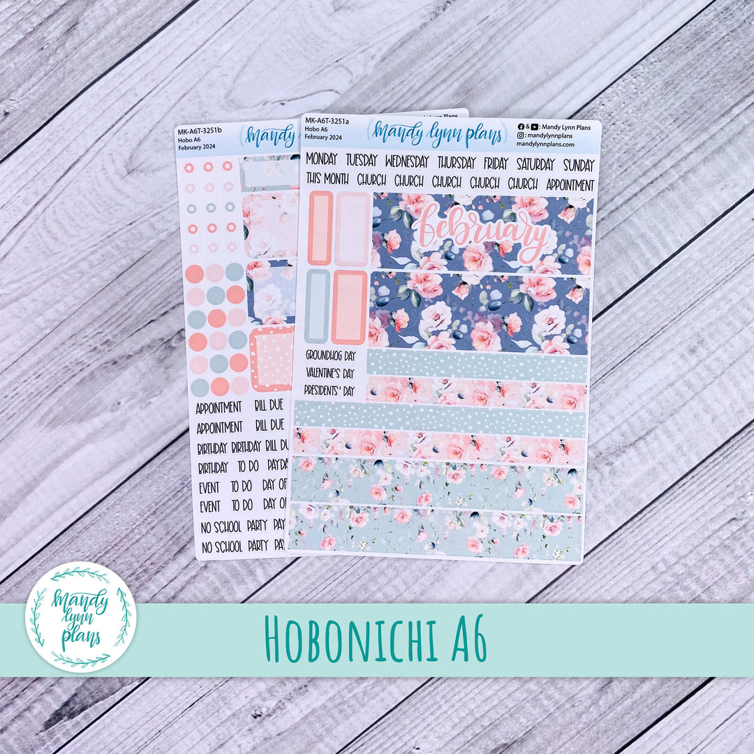 Hobonichi A6 February 2024 Monthly Kit || Pink Garden || MK-A6T-3251